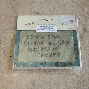 “Sisters Share…” Ready to Stitch Embroidery Kit New